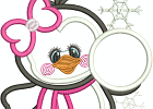 Penguin Girl wSnowballs 7x7 5 tsg